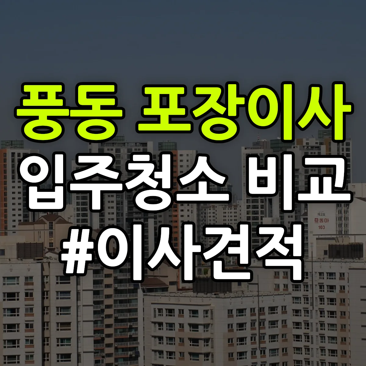 경기도 고양시 일산동구 풍동 포장이사·입주청소 비교견적 안내