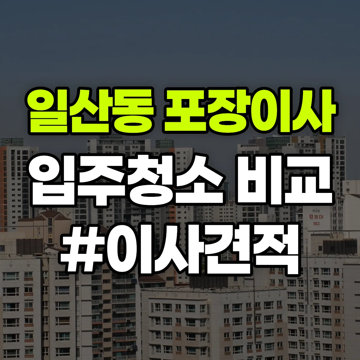 경기도 고양시 일산서구 일산동 포장이사·입주청소 비교견적 안내