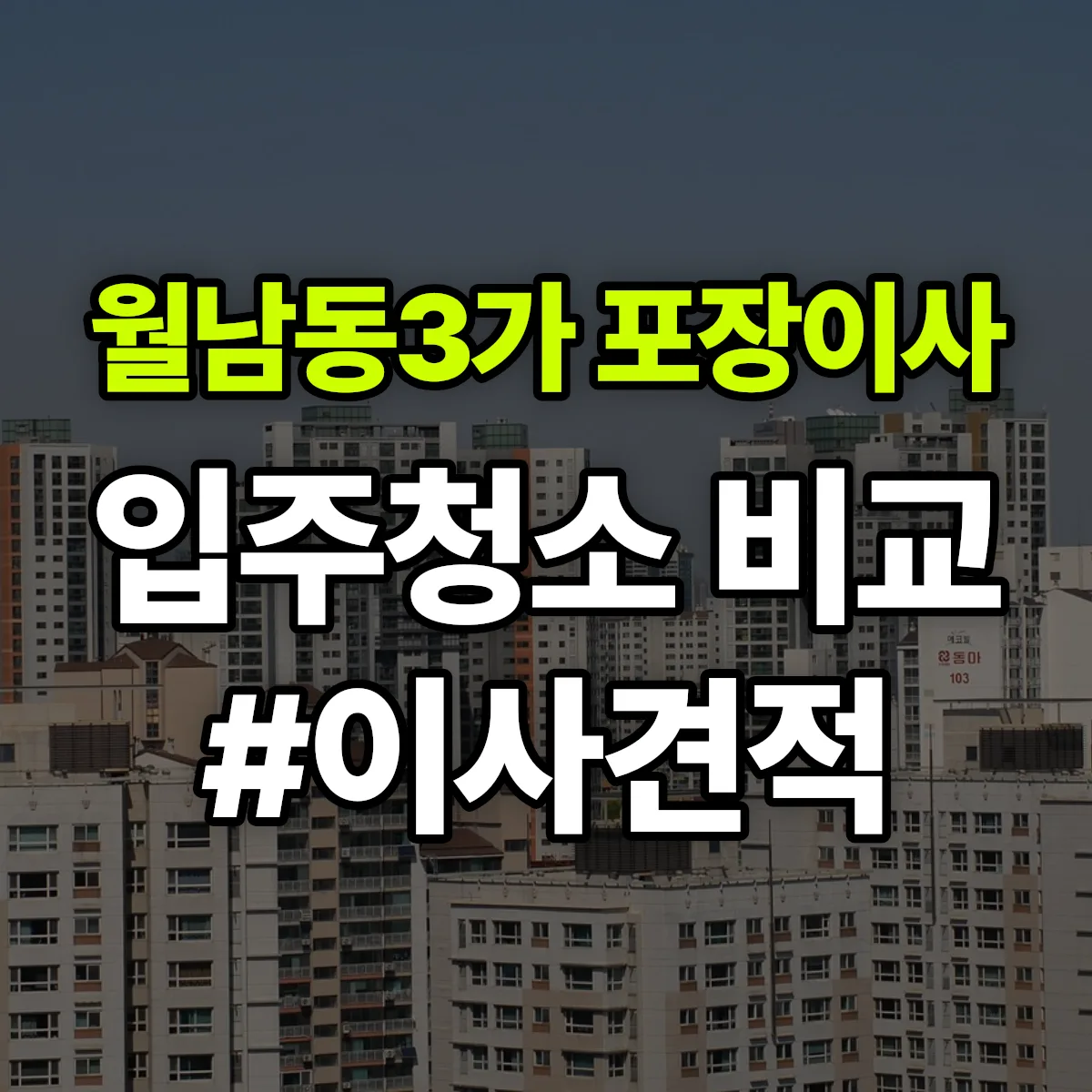 경상남도 창원시 마산합포구 월남동3가 포장이사·입주청소 비교견적 안내