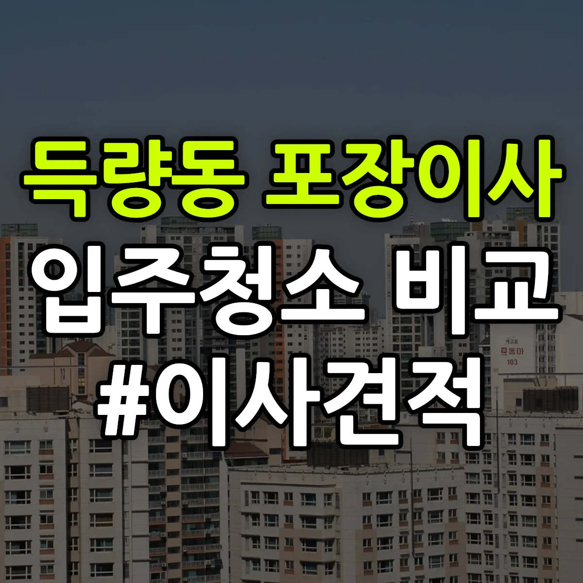 경상북도 포항시 북구 득량동 포장이사·입주청소 비교견적 안내