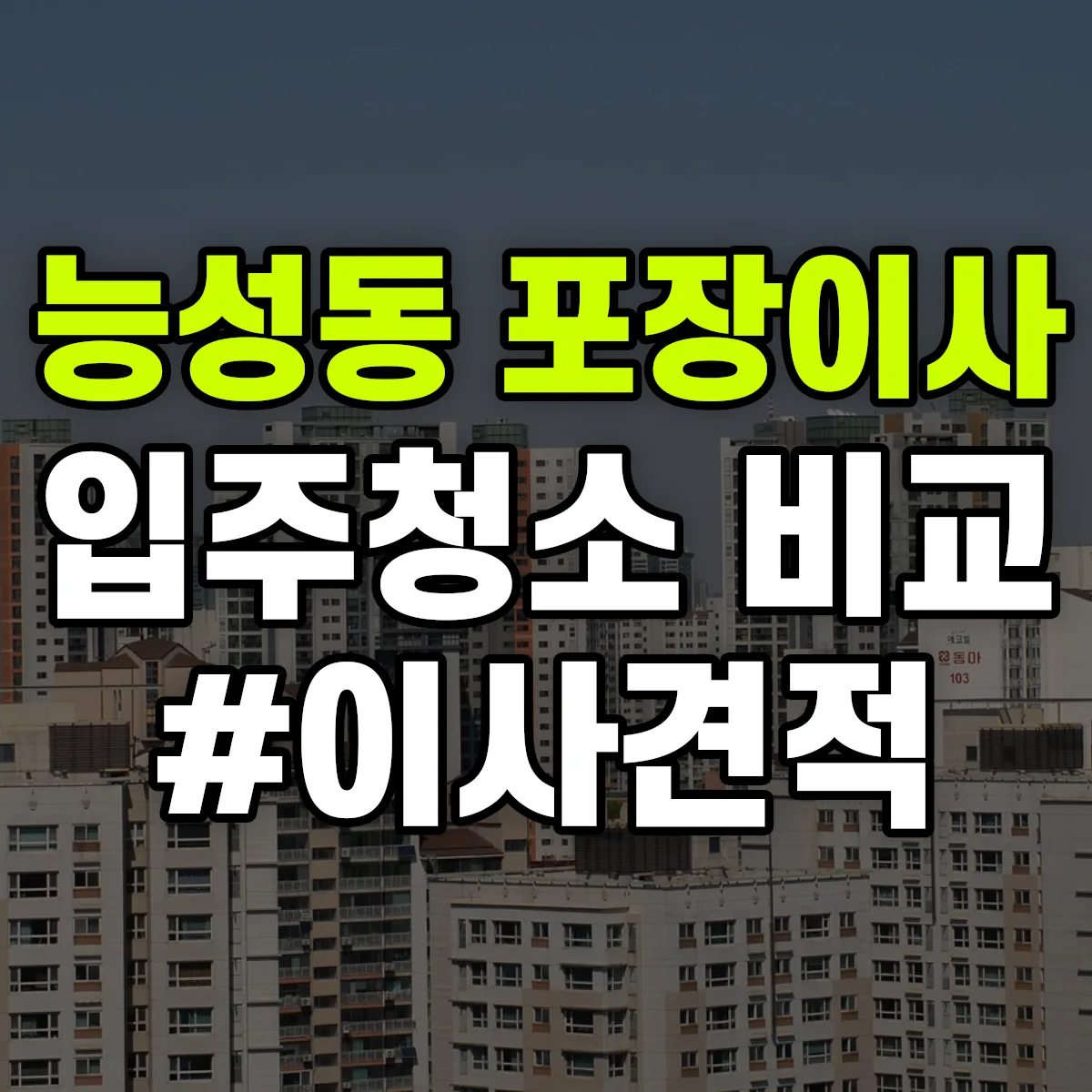 대구광역시 동구 능성동 포장이사·입주청소 비교견적 안내