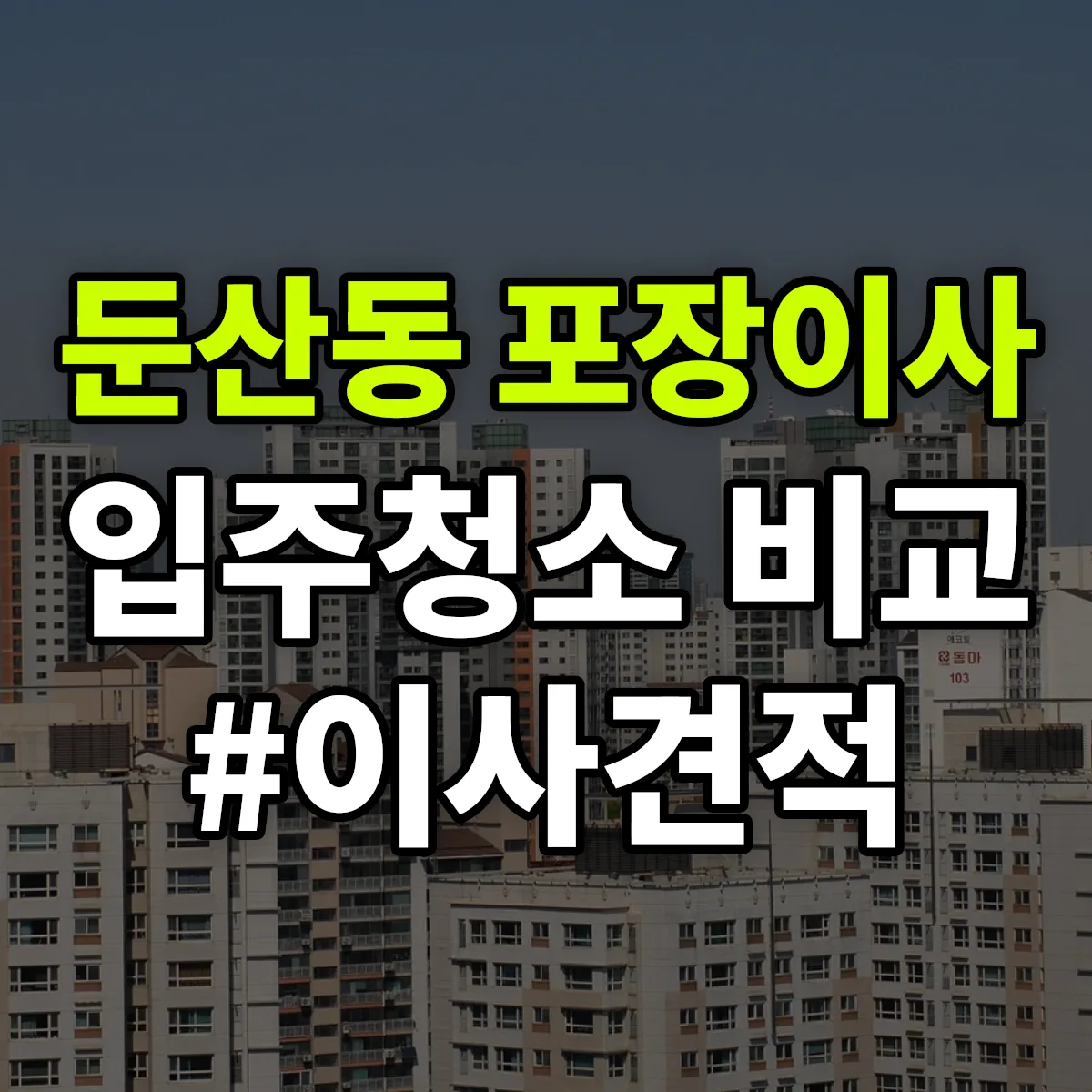 대구광역시 동구 둔산동 포장이사·입주청소 비교견적 안내
