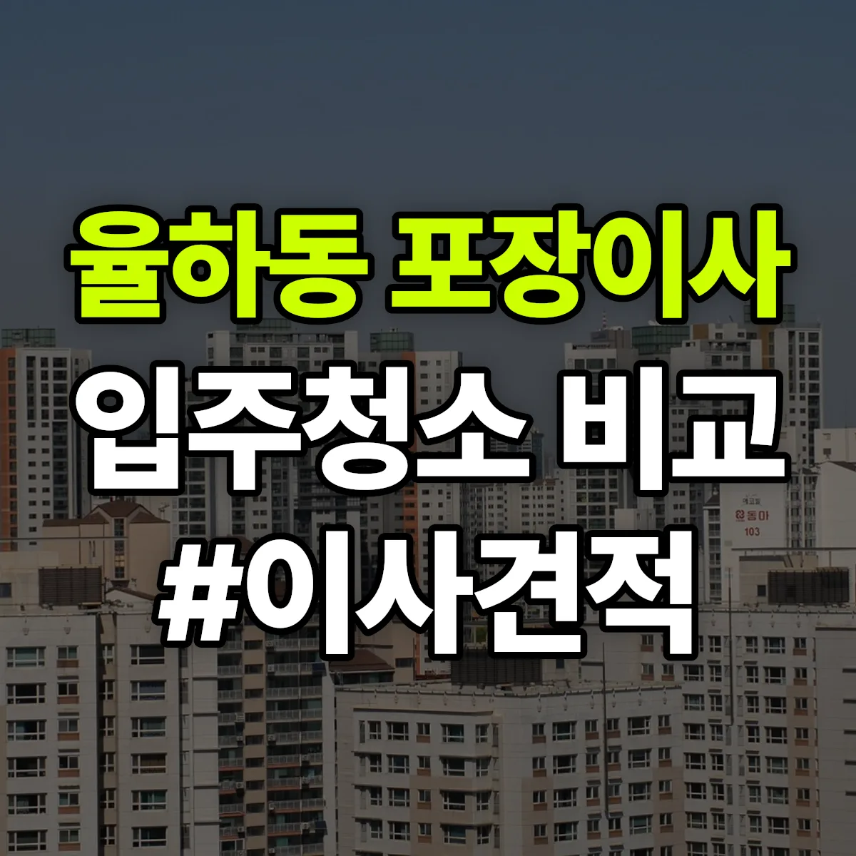 대구광역시 동구 율하동 포장이사·입주청소 비교견적 안내