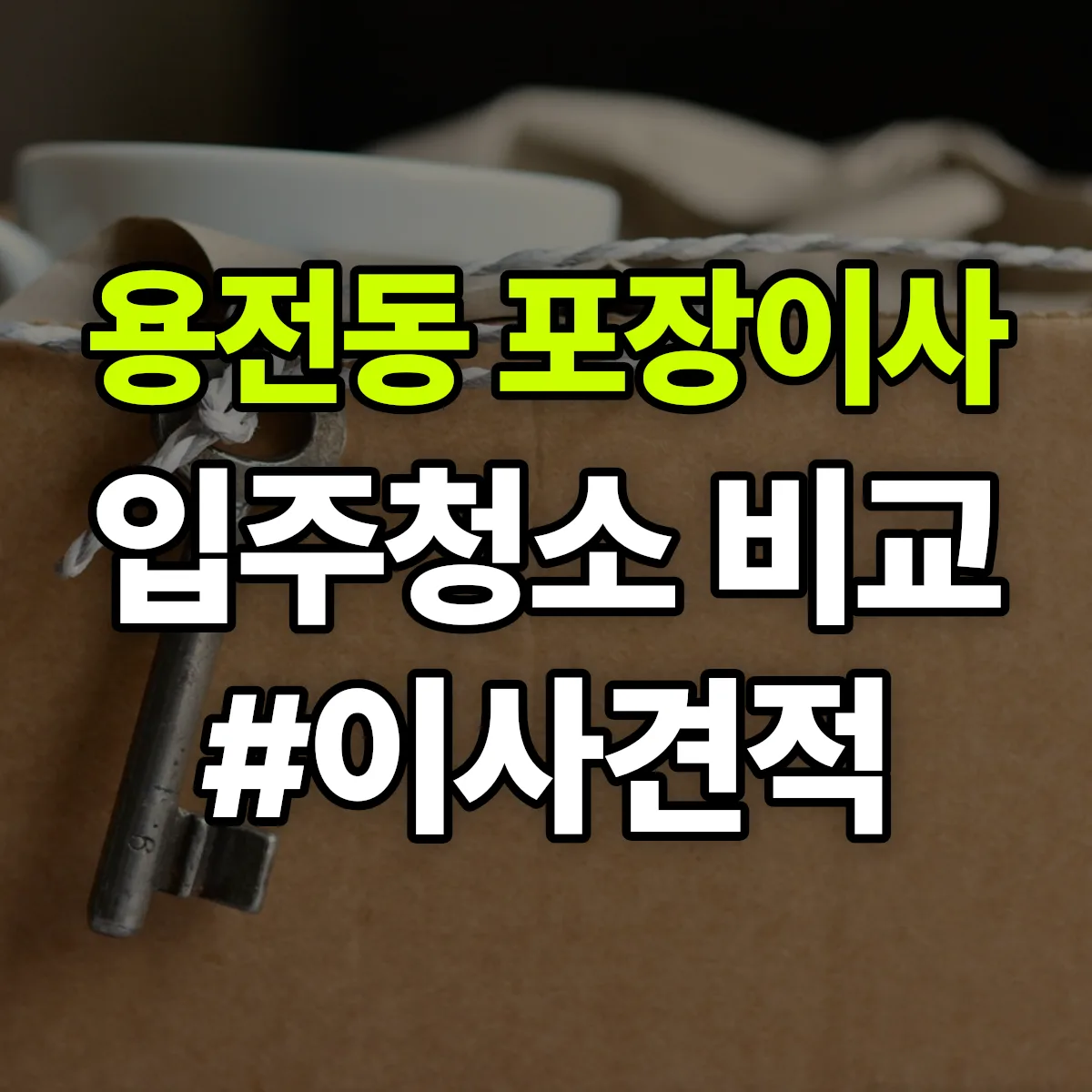 대전광역시 동구 용전동 포장이사·입주청소 비교견적 안내