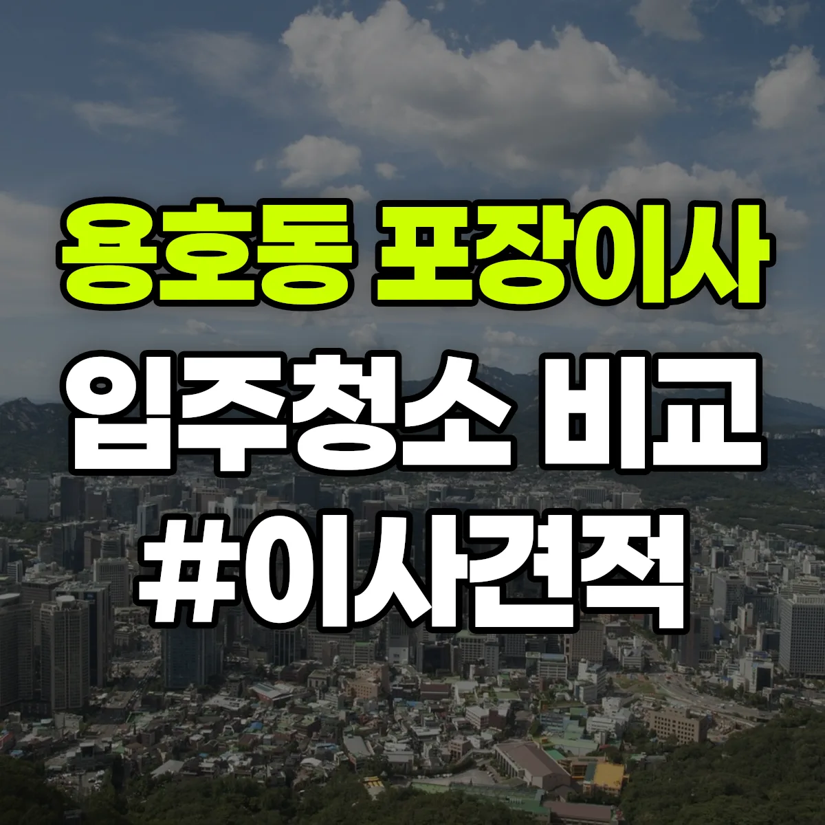 부산광역시 남구 용호동 포장이사·입주청소 비교견적 안내