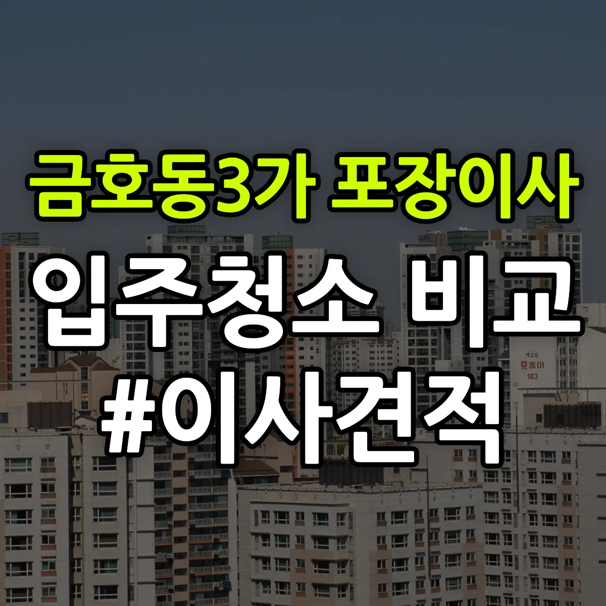 서울특별시 성동구 금호동3가 포장이사·입주청소 비교견적 안내