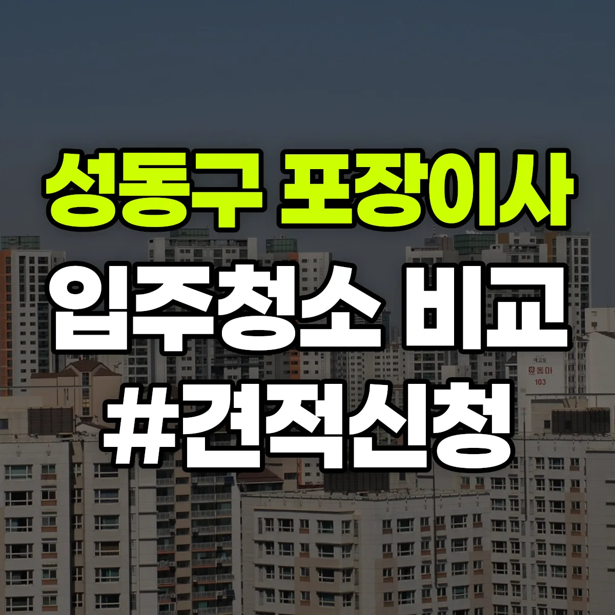 서울특별시 성동구 포장이사·입주청소 비교견적 안내