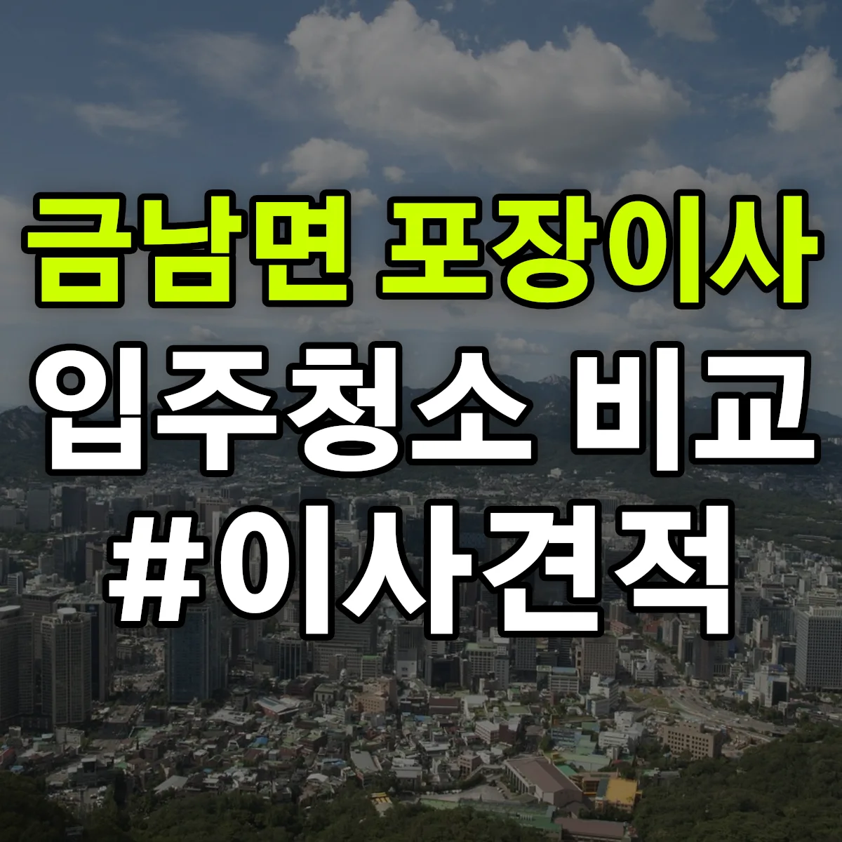 세종특별자치시 세종 금남면 포장이사·입주청소 비교견적 안내