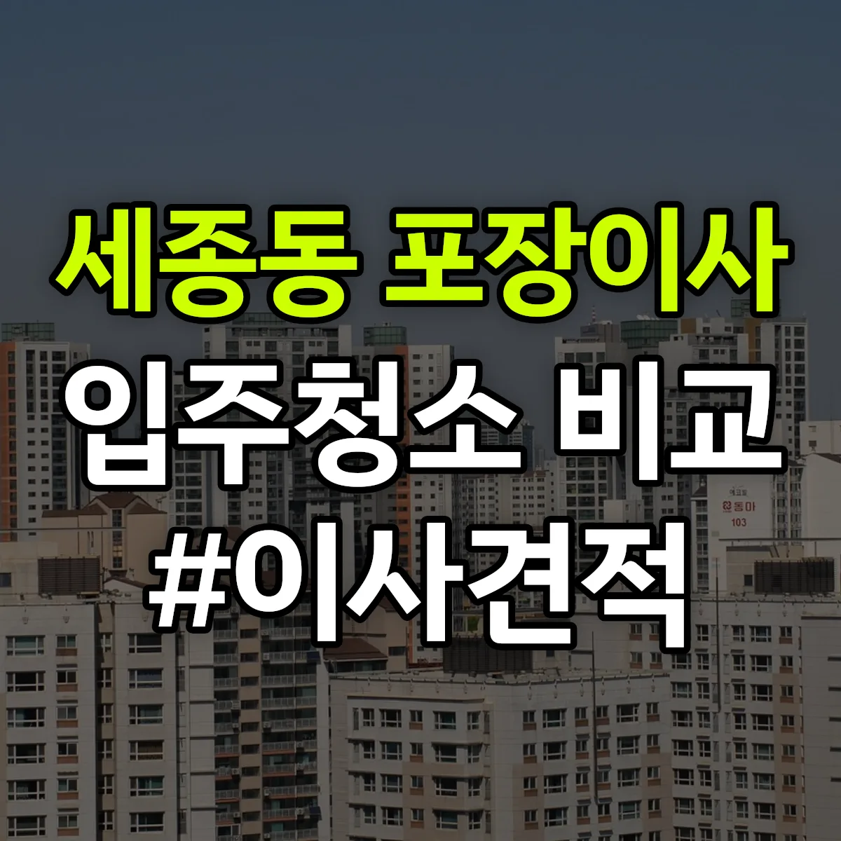 세종특별자치시 세종 세종동 포장이사·입주청소 비교견적 안내