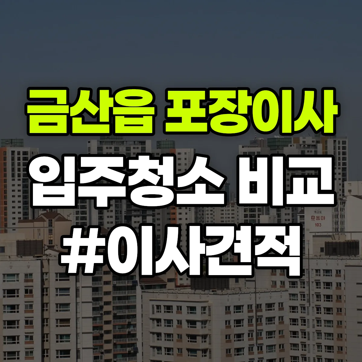 충청남도 금산군 금산읍 포장이사·입주청소 비교견적 안내